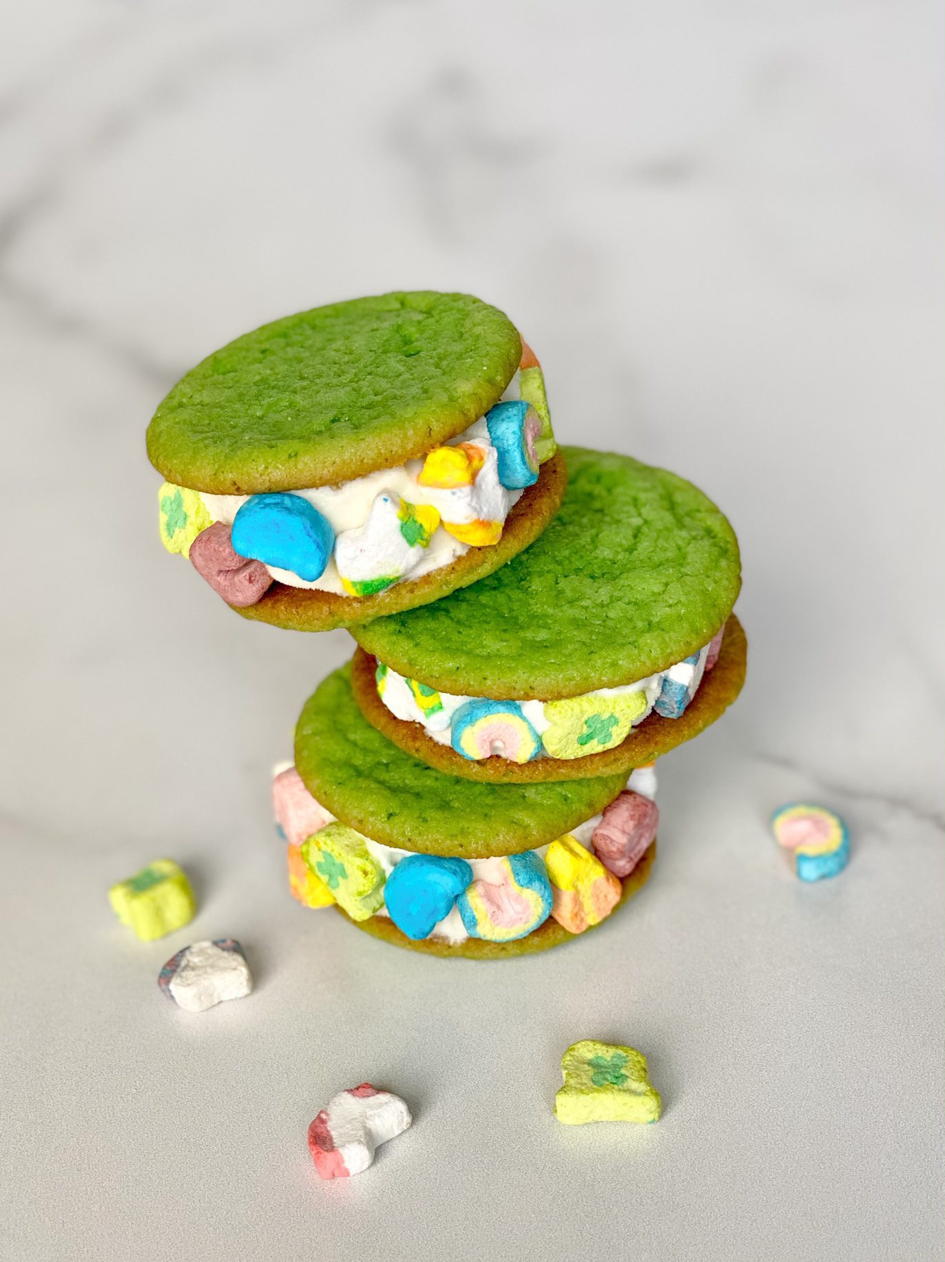 Lucky Charms ice cream sandwiches
