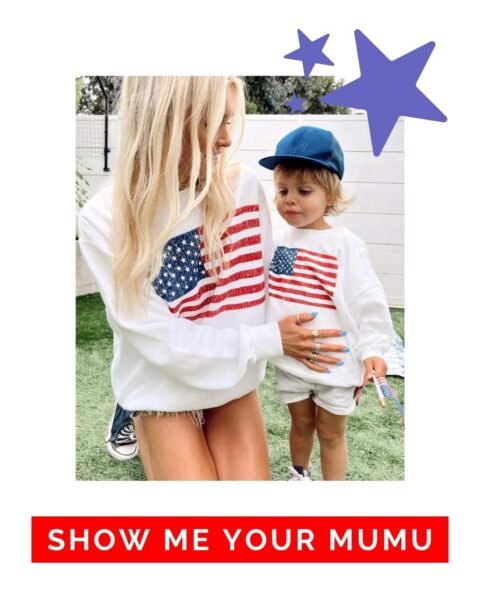 show me your mumu matching flag sweatshirt