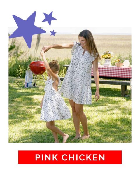 pink chicken ditsy stars mommy and me dress