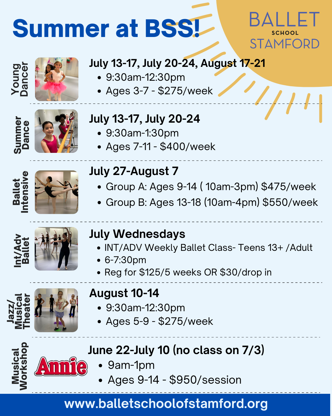 ballet school of stamford 2025 summer camp