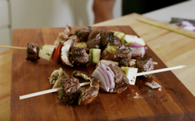 Bison Strip Steak and Veggie Kebabs – True Roots