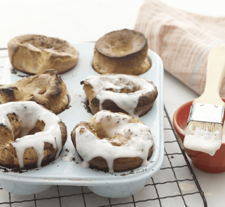 Cinnamon Popovers with Cream Cheese Glaze