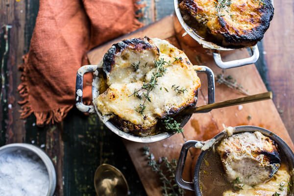 Buffalo Chicken Chili and French Onion Soup