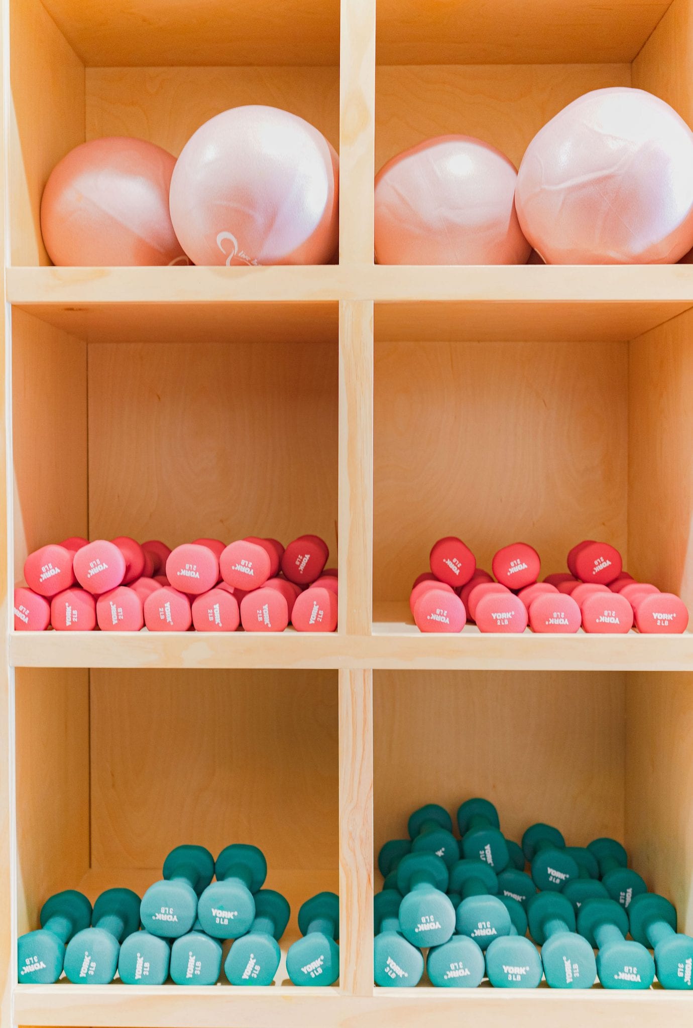 dumbells and exercise equipment at thrive barre studio in pelham