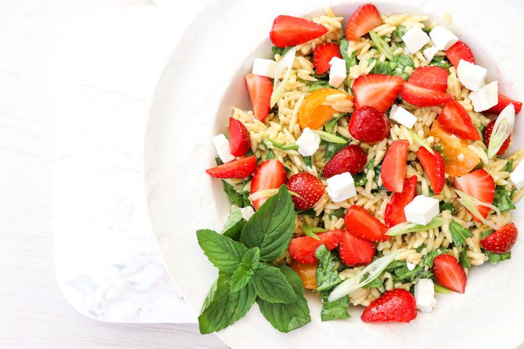 The Little Big Spoon’s Summer Strawberry Cold Orzo Salad