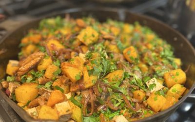 Butternut Squash Hash with Wild Mushrooms and Tofu by Chef Elyce