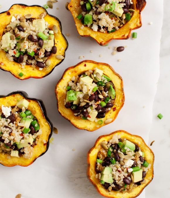 Avocado & Quinoa Stuffed Acorn Squash