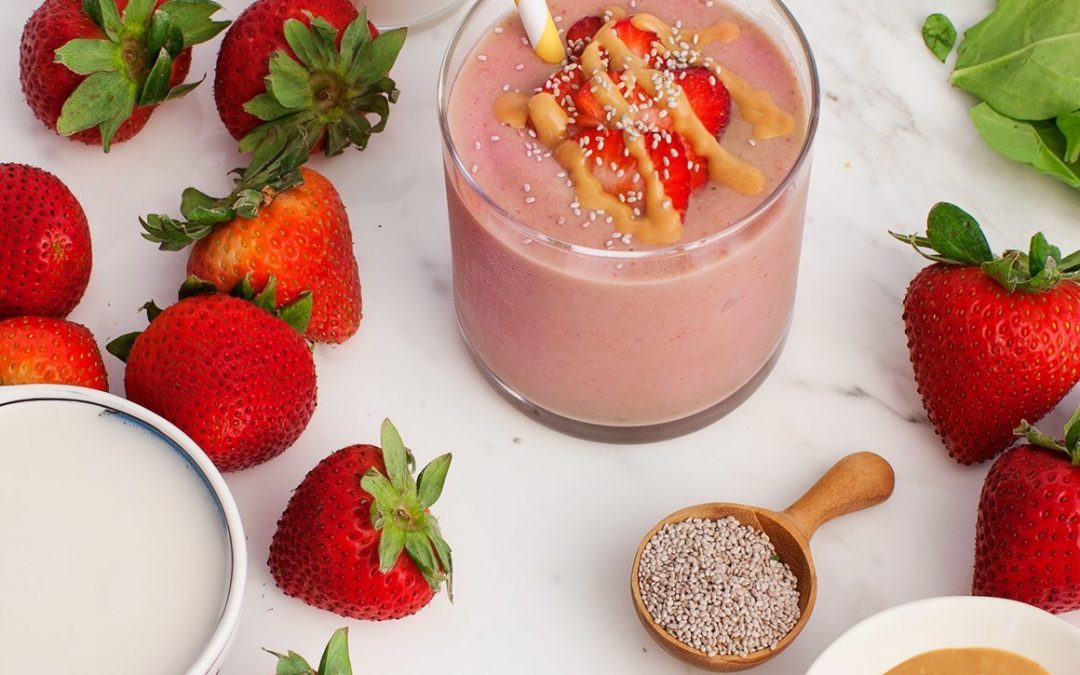 Strawberry PB+J Smoothie ~ with a roundup of TSSM’s favorite local spots