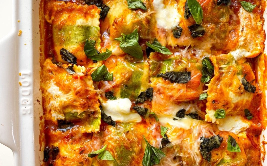Lasagna-Style Baked Sweet Potato and Kale Ravioli