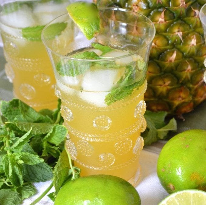 Easy Summer Cocktail: Pineapple, Lime, and Mint Sparkler!