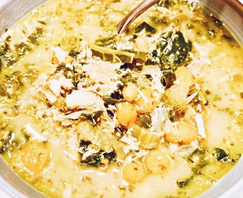 Hale + Hearty Kale Pesto Chicken Soup