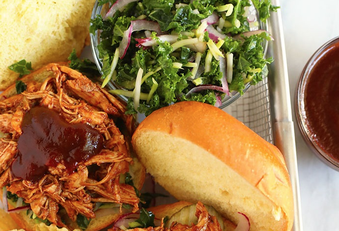 Slow Cooker BBQ Pulled Chicken from Fit Foodie Finds!