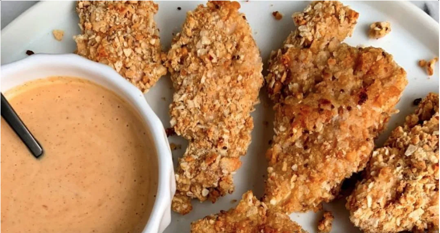 Healthier Crispy Paleo Chicken Tenders from Rachel Mansfield!