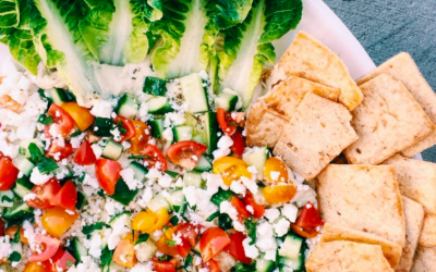 Greek Salad Hummus from Beach Cities Moms!