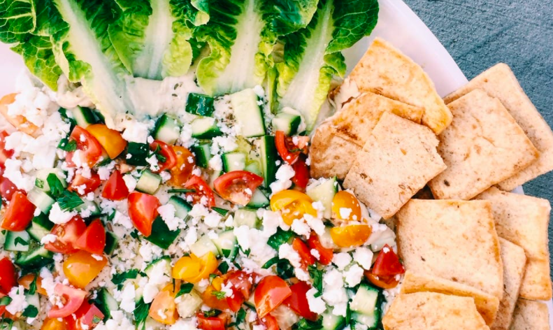 Greek Salad Hummus from Beach Cities Moms!