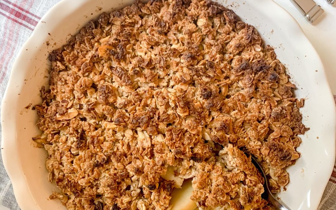 No Peel Apple Almond Crisp
