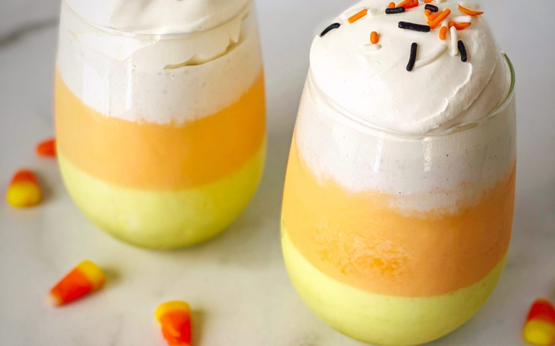 Candy Corn Ice Cream Sundae