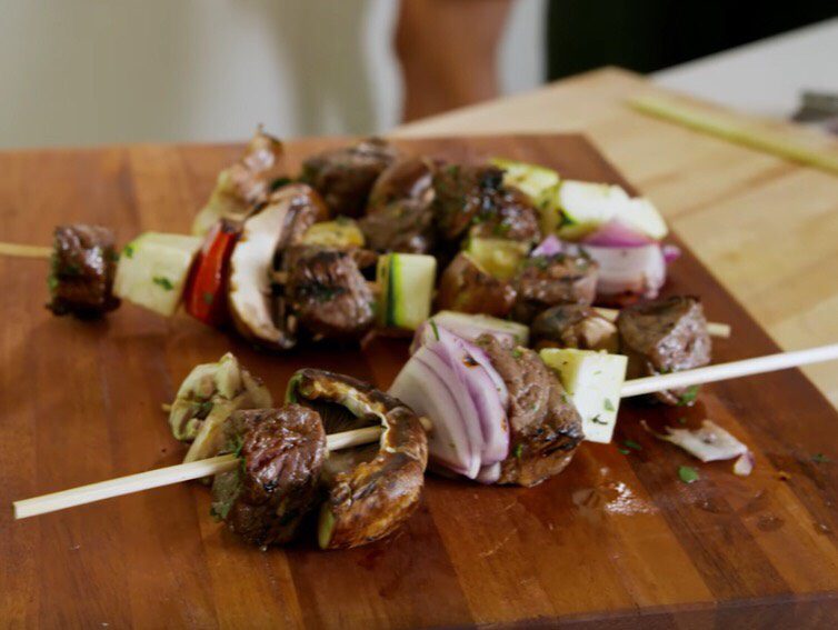 Kristin Cavallari’s Bison Strip Steak & Veggie Kebab Recipe!